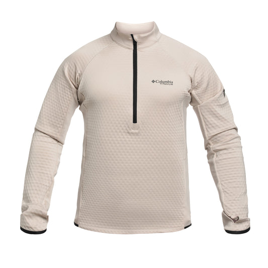 Polar Columbia Crystal Leaf Omni-Heat Helix Technical Half Zip Fleece - Dark Stone/Black
