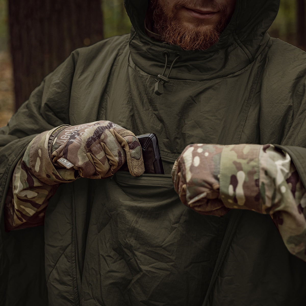 Ponczo Helikon Swagman Roll Climashield Apex z funkcją śpiwora - Taiga Green