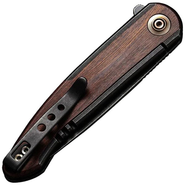 Nóż składany WE Knife Smooth Sentinel - Black Titanium Wood Handle