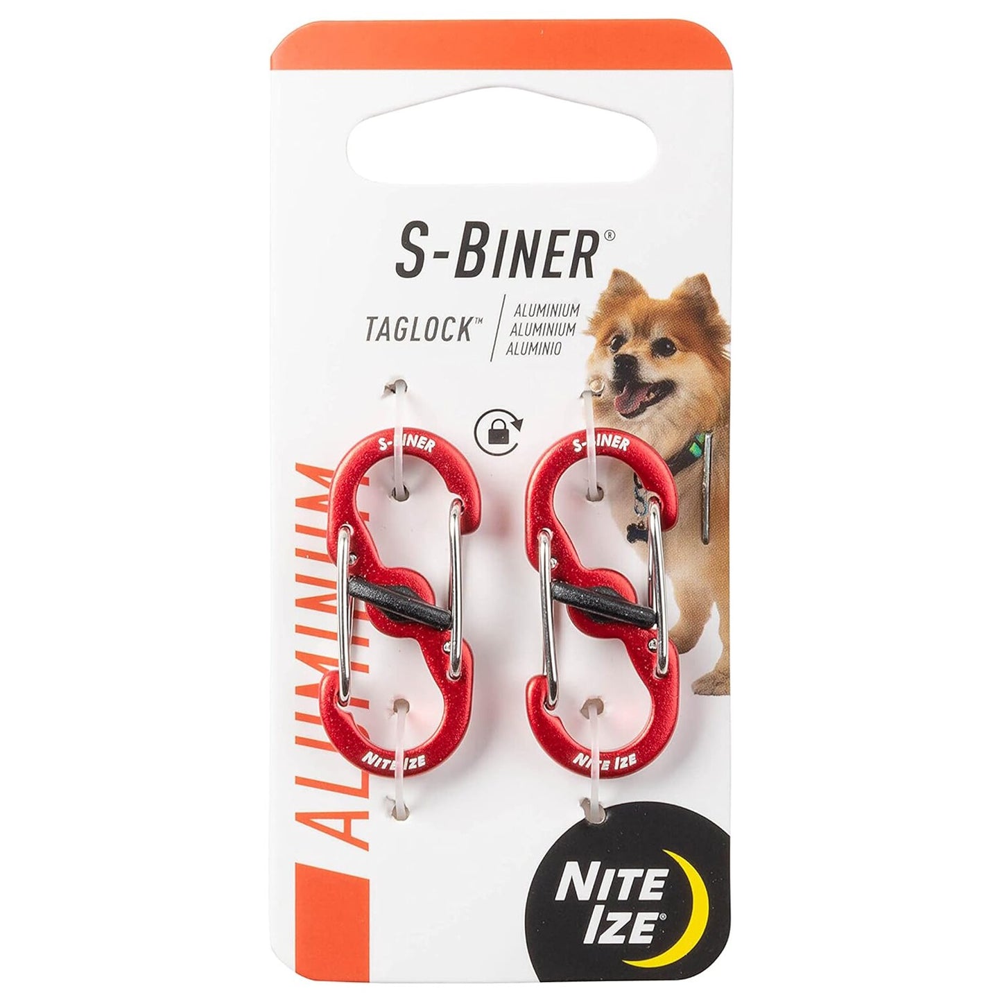 Karabińczyk Nite Ize S-Biner TagLock Aluminum Red - 2 szt.
