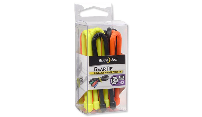 Troki Nite Ize Gear Tie 6" Pro Pack Assorted 12Pack GTPP6-A1-R8