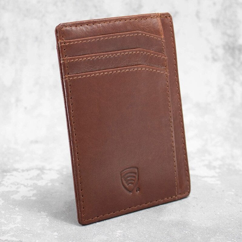 Skórzane etui ochronne RFID Stop Koruma na kartę płatniczą - brown