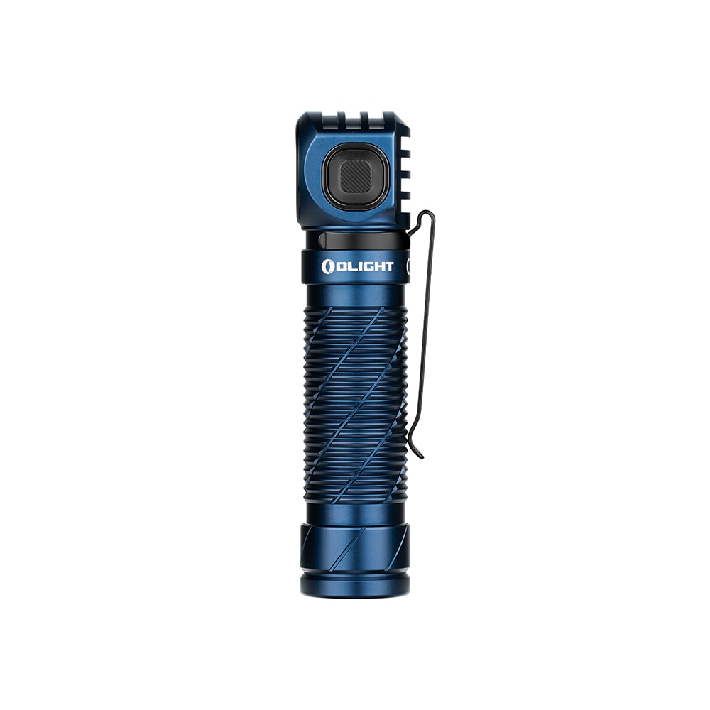 Latarka czołowa i kątowa Olight Perun 3 Midnight Blue z opaską - 3000 lumenów