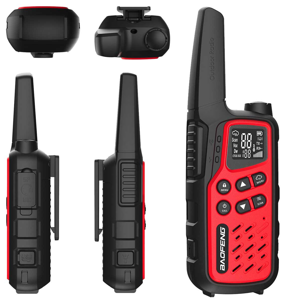 Radiotelefon Baofeng BF-T25E PMR 2 szt. - Red