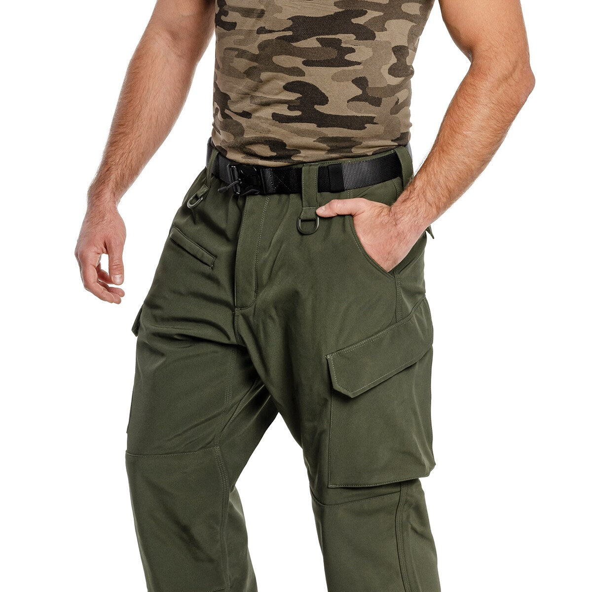 Spodnie ocieplane Mil-Tec Softshell Explorer wodoodporne - Olive