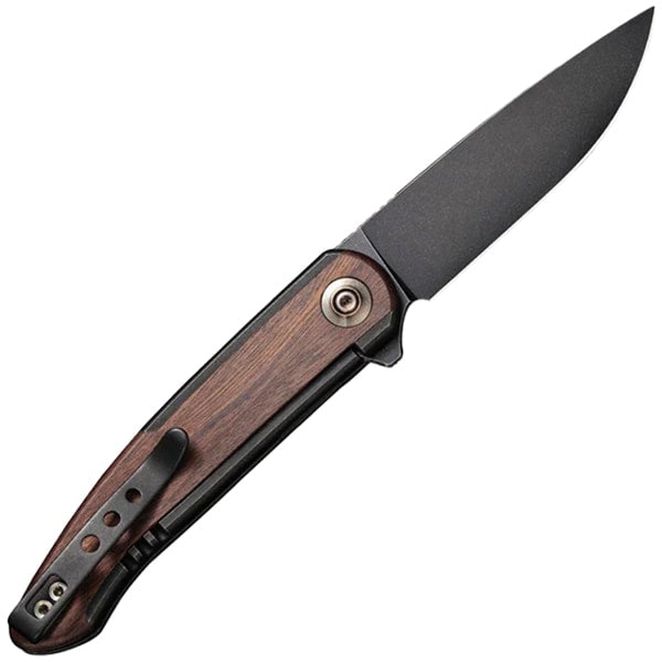 Nóż składany WE Knife Smooth Sentinel - Black Titanium Wood Handle