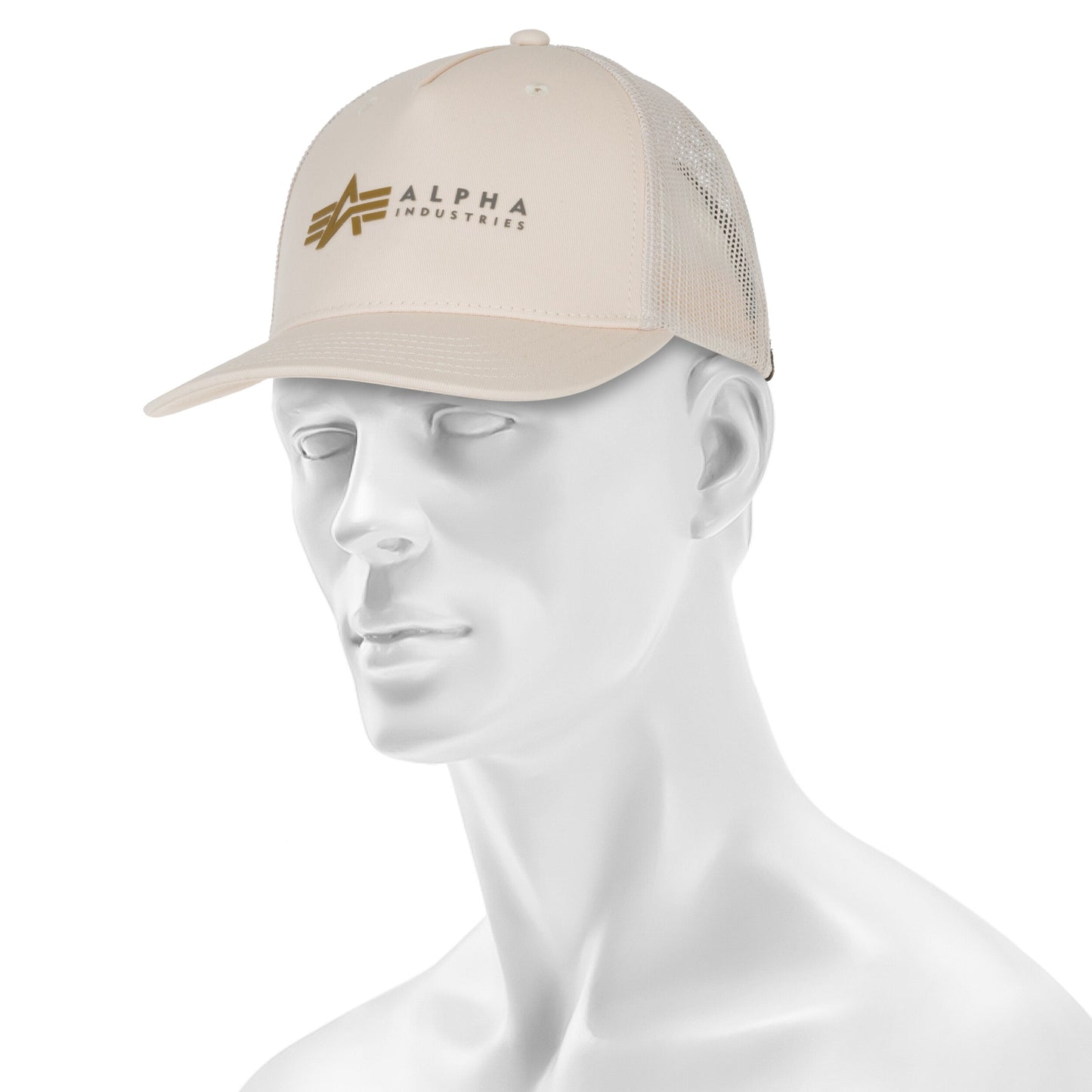 Czapka z daszkiem Alpha Industries Label Trucker Cap - Jet Stream White
