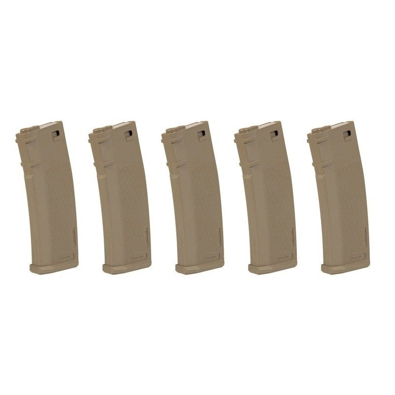 Zestaw 5 magazynków Specna Arms Mid-Cap S-Mag do M4/M16 - Tan