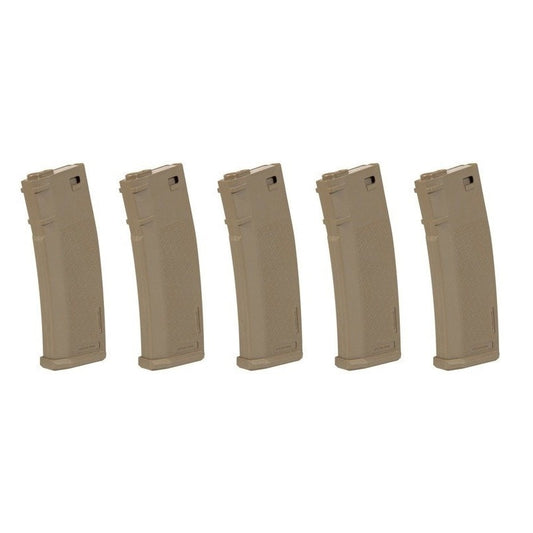 Zestaw 5 magazynków Specna Arms Mid-Cap S-Mag do M4/M16 - Tan