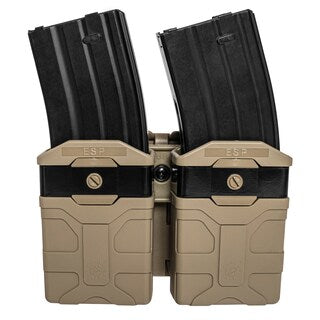 Podwójna ładownica obrotowa ESP z montażem UBC-04-2 na magazynki do AR-15 - Khaki