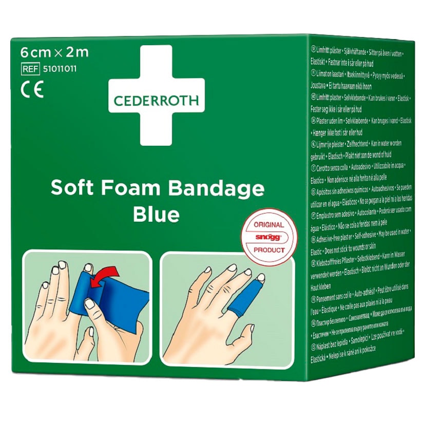 Plaster adhezyjny Cederroth Soft Foam Bandage Blue 6 cm x 2 m