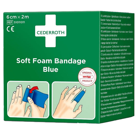 Plaster adhezyjny Cederroth Soft Foam Bandage Blue 6 cm x 2 m