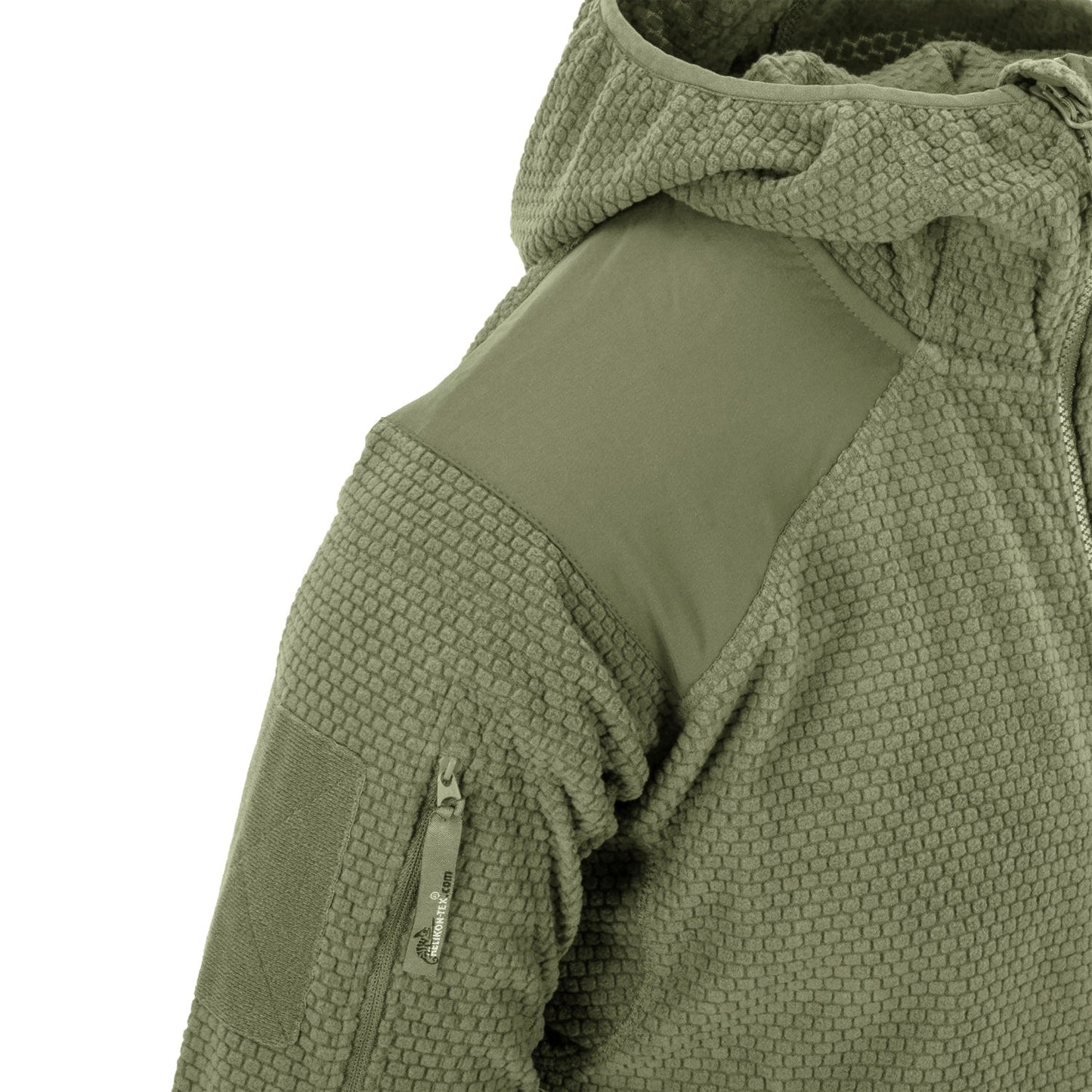 Polar Helikon Alpha Hoodie Grid Fleece - Olive Green