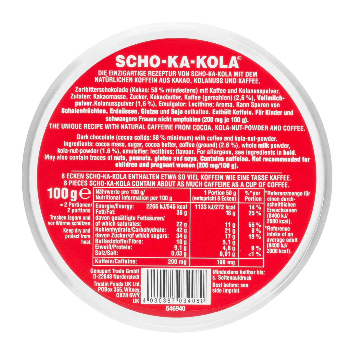 Czekolada Scho-Ka-Kola gorzka z kofeiną - 5 szt.