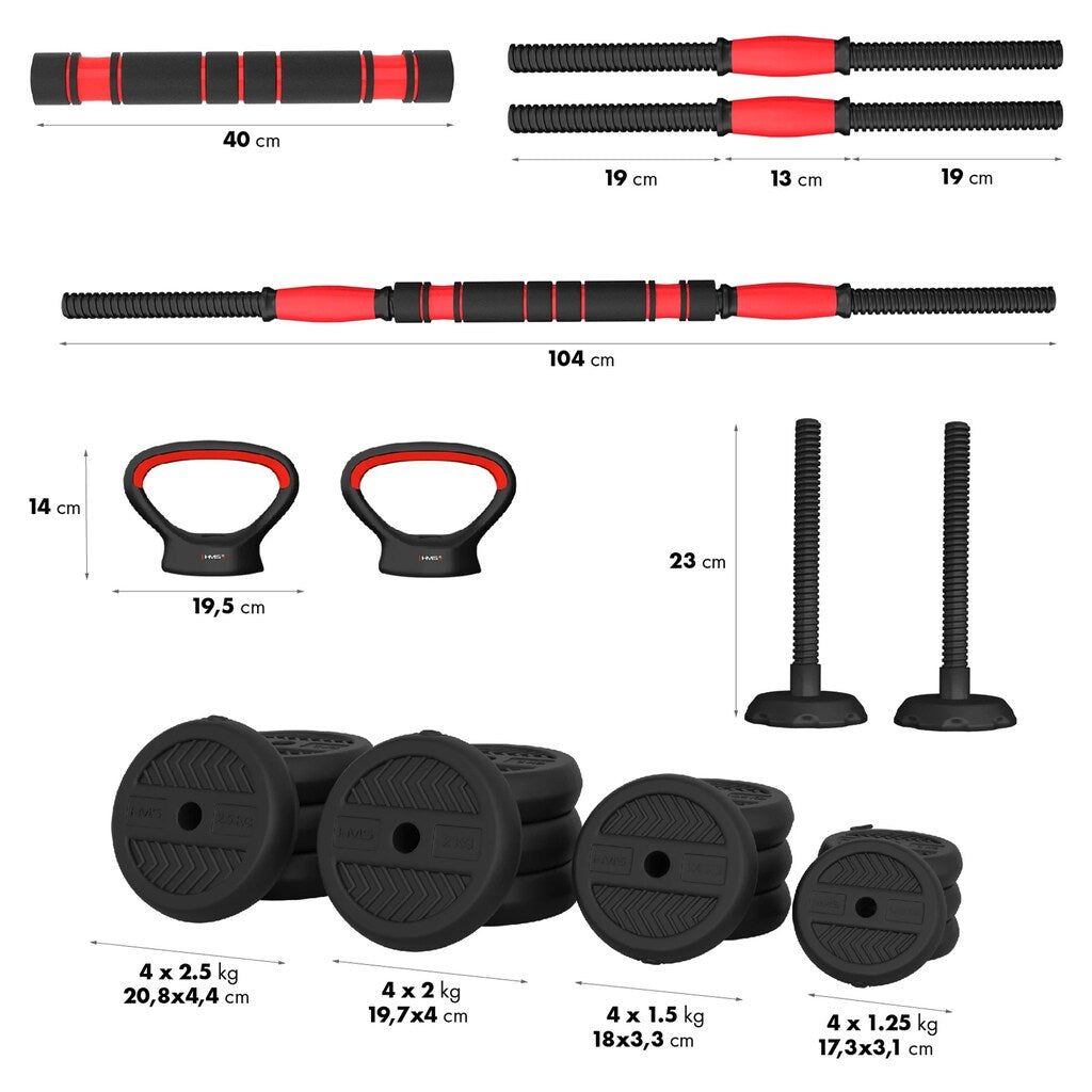 Zestaw do ćwiczeń siłowych HMS SGN130 Pro Set