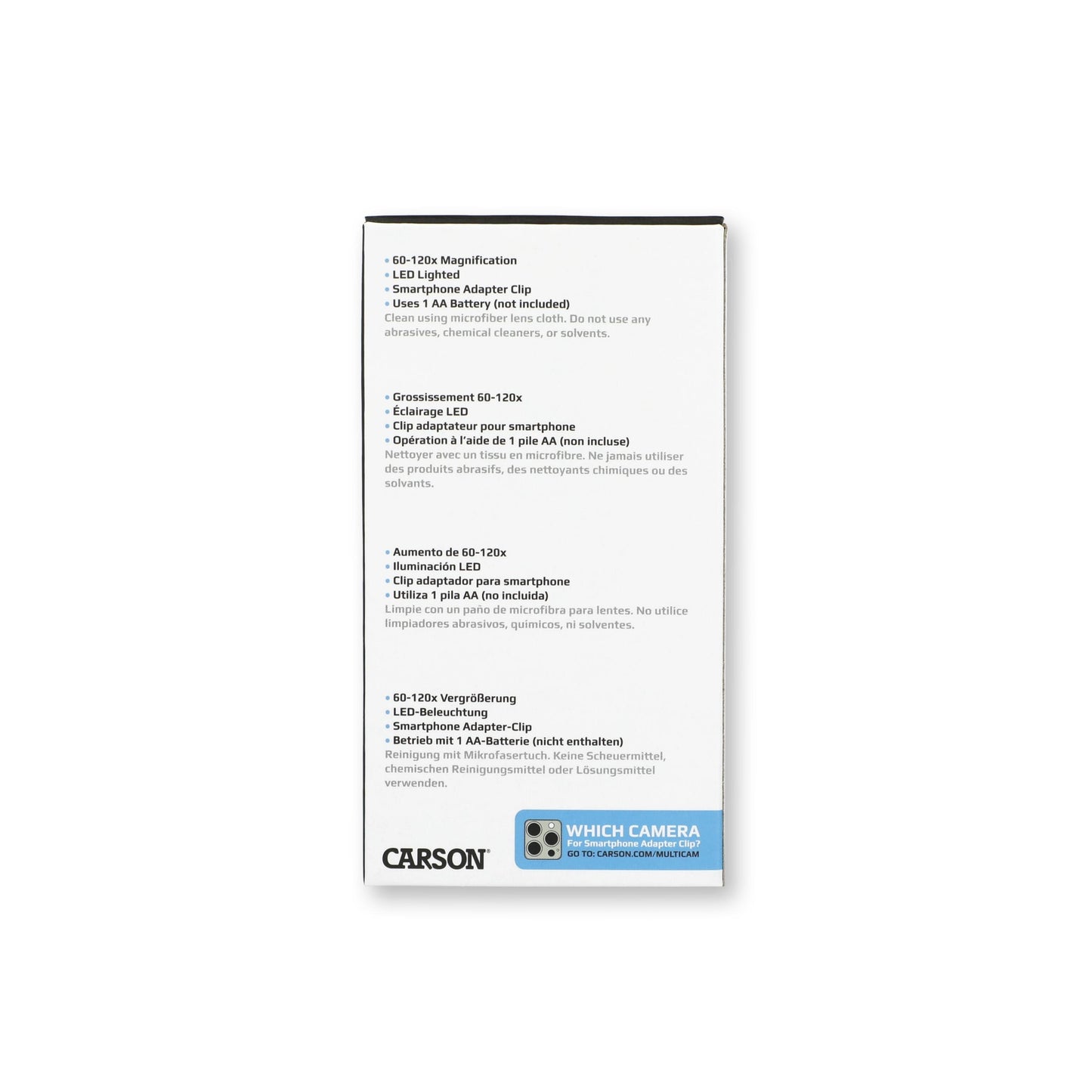 Mikroskop kieszonkowy Carson MicroBrite Plus LED 60-120x z klipsem - Grey