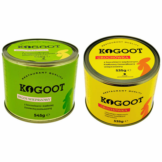 Żywność konserwowana Kogoot - Bigos wieprzowy 545 g, Grochówka 535 g