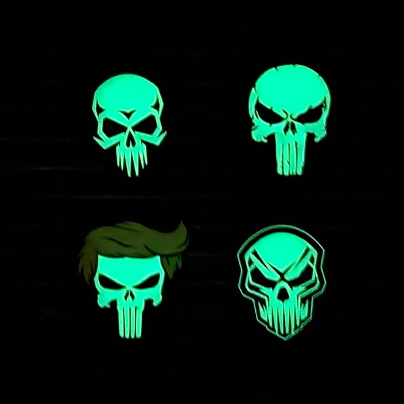Naszywka 101 Inc. 3D PVC Angry Skull Glow In The Dark