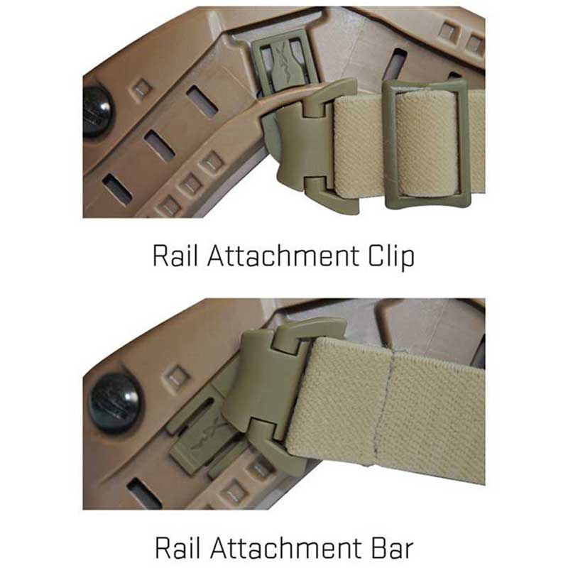 Montaż na hełm Wiley X Rail Attachment System do gogli Spear - Black