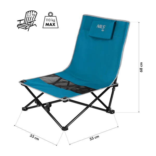 Krzesło plażowe Nils Camp NC3306 - Blue/Black