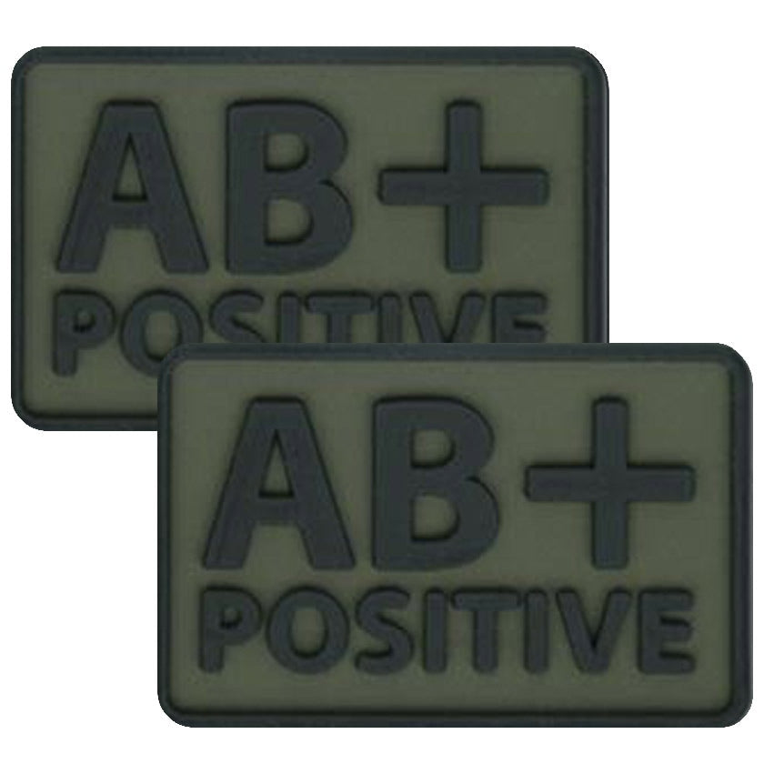 Emblemat PVC Helikon grupa krwi AB/Rh+ Olive Green - 2 szt.