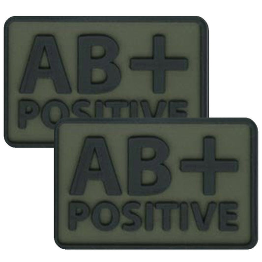 Emblemat PVC Helikon grupa krwi AB/Rh+ Olive Green - 2 szt.
