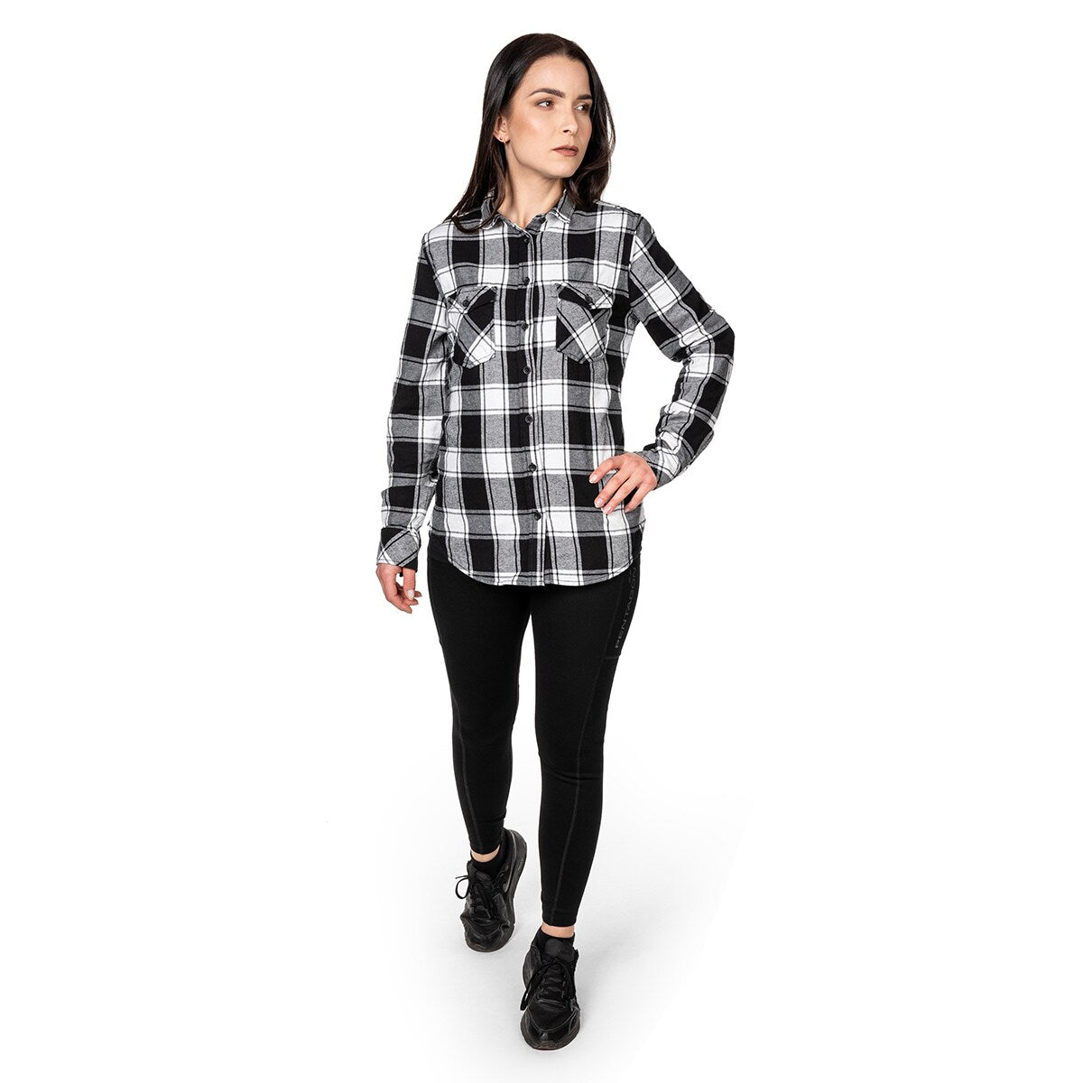Koszula damska Brandit AMY flanelowa - White/Black