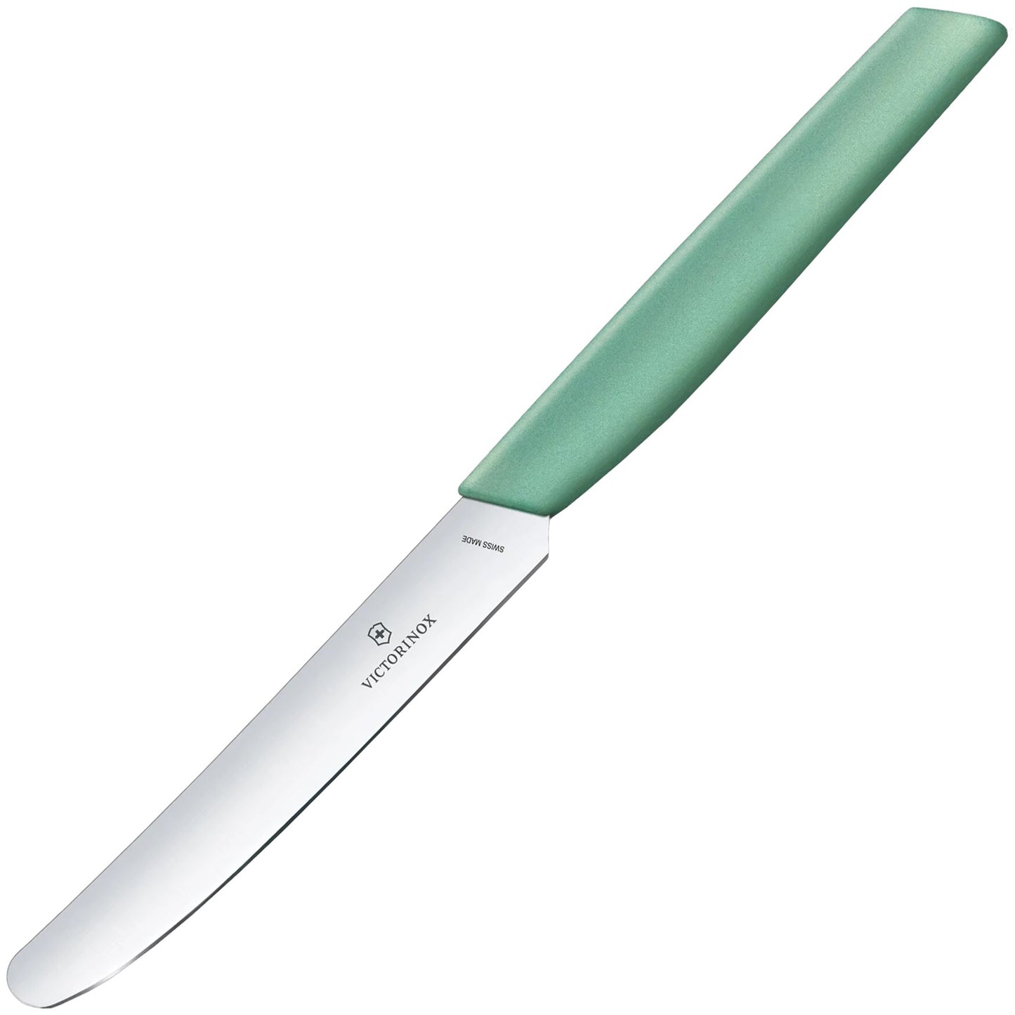 Nóż kuchenny Victorinox Swiss Modern Mint Green 11 cm - gładkie ostrze z zaokrąglonym czubkiem