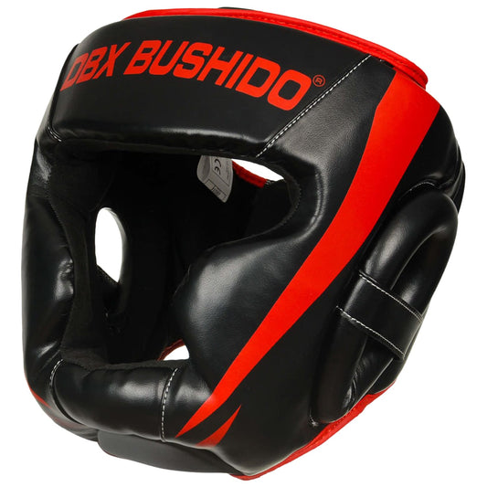 Kask bokserski DBX Bushido treningowy/sparingowy - Czarny/Czerwony