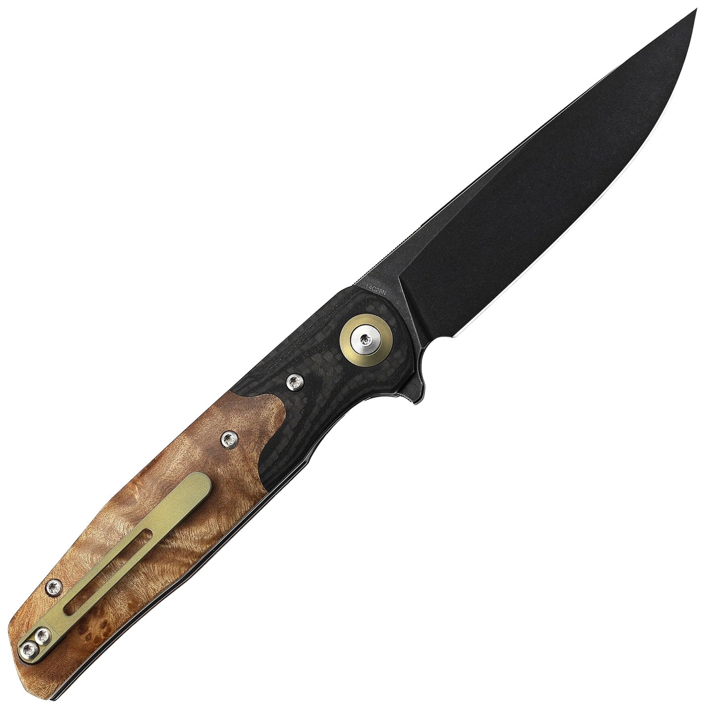 Nóż składany Bestech Knives Ascot - Wood/Black Blade