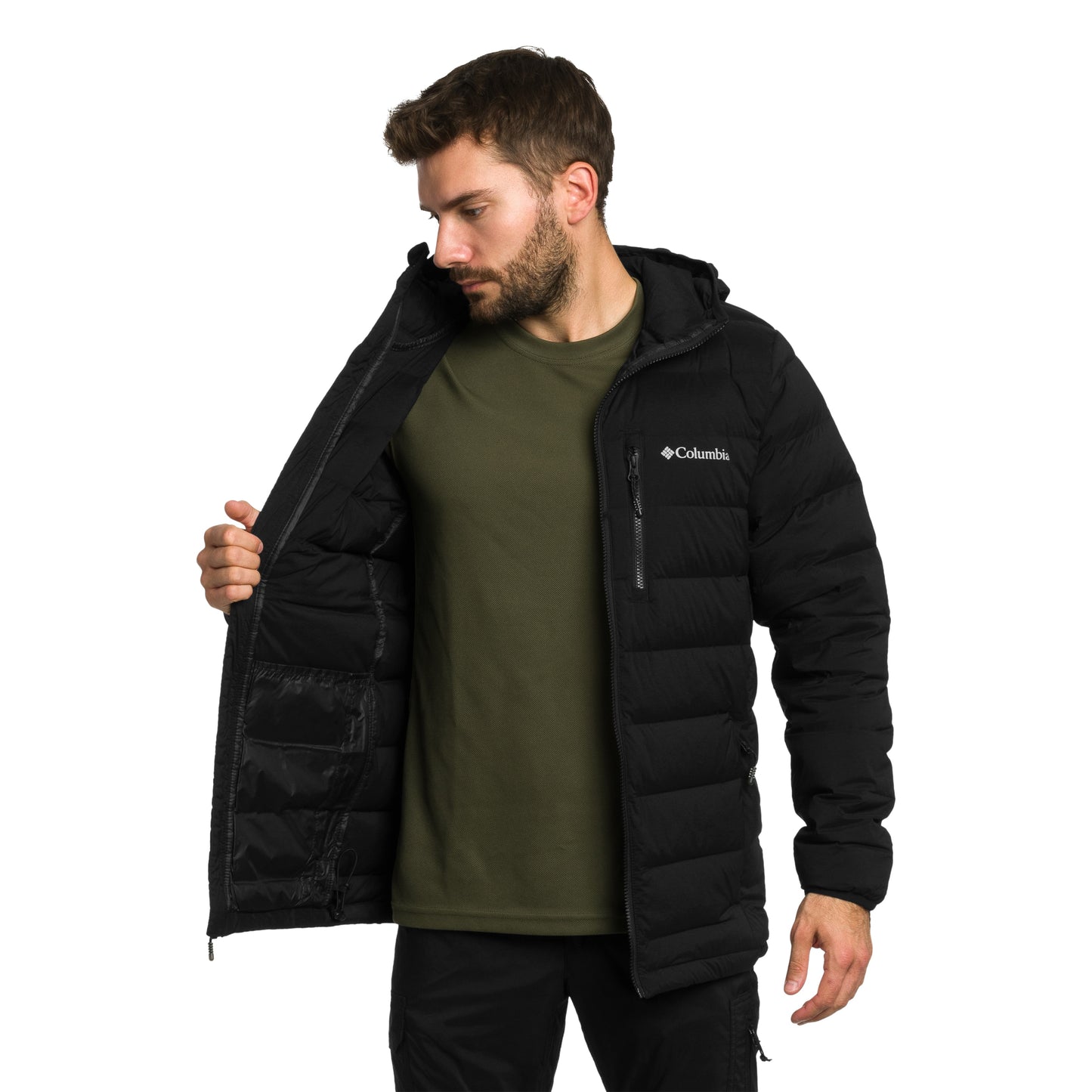 Kurtka Columbia Drift Peak Stretch Down Hooded - Black