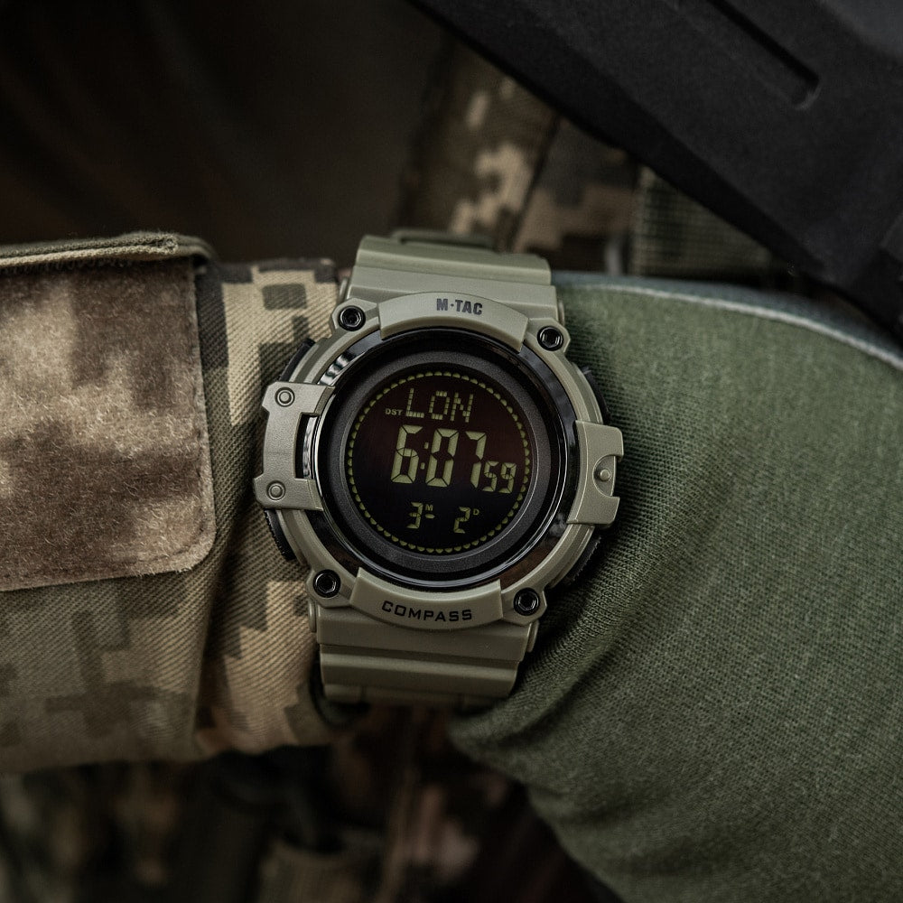 Zegarek taktyczny M-Tac z kompasem 2233 - Ranger Green