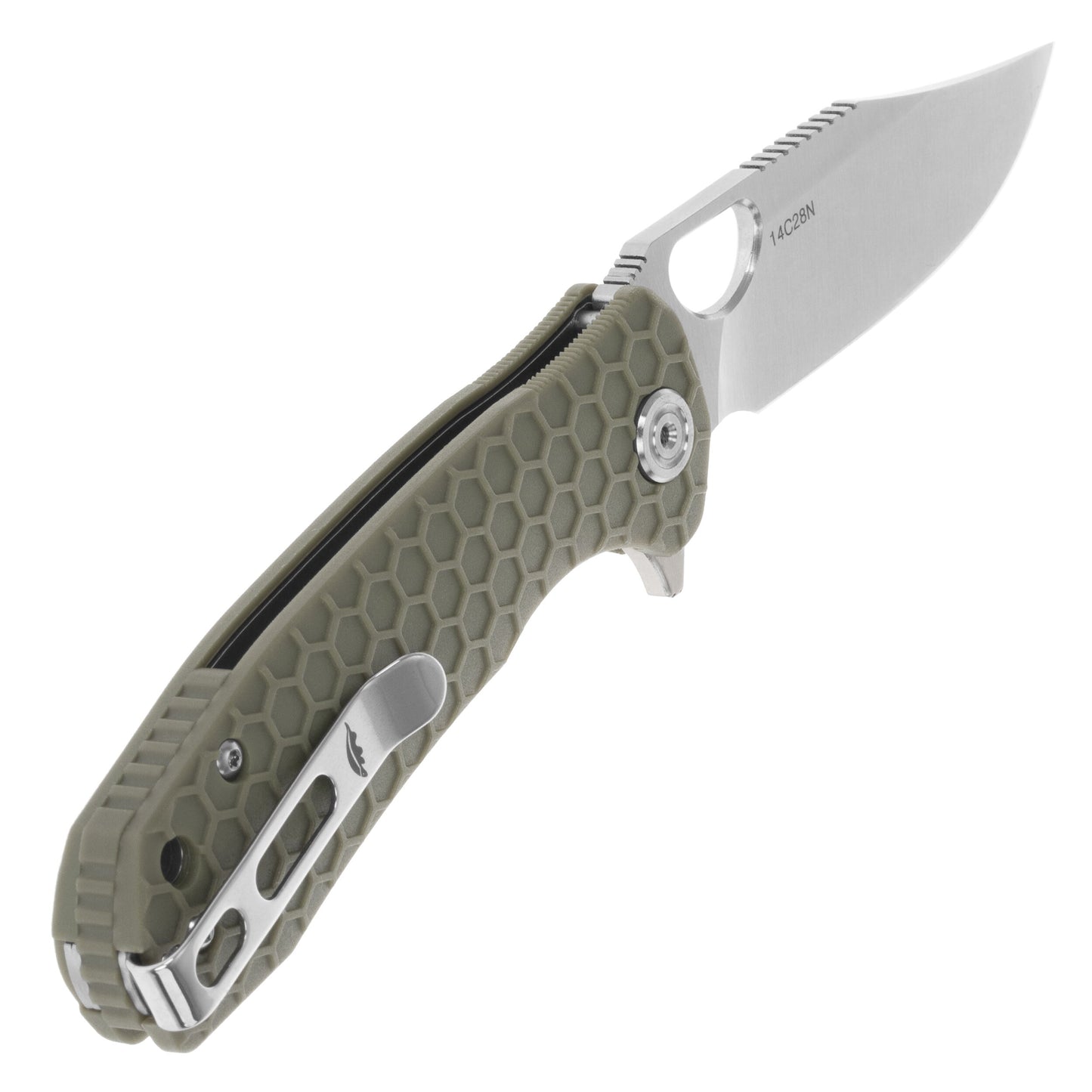 Nóż składany Honey Badger Clip-Point Medium 14C28N - Green