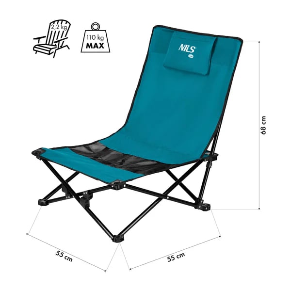 Krzesło plażowe Nils Camp NC3306 - Blue/Grey