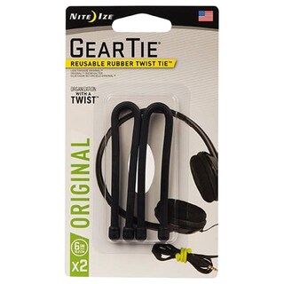 Troki Nite Ize Gear Tie 6" 2pack - Black