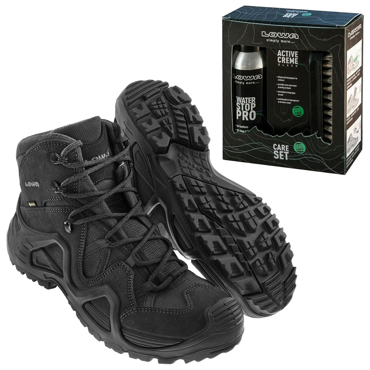 Buty damskie Zephyr GTX MID TF Black + Care Set Lowa do czyszczenia obuwia - zestaw