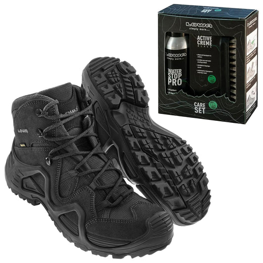 Buty damskie Zephyr GTX MID TF Black + Care Set Lowa do czyszczenia obuwia - zestaw