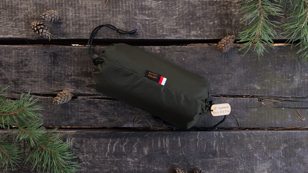 Płachta biwakowa TigerWood Tarp T2 3 x 3 m - Dark Khaki