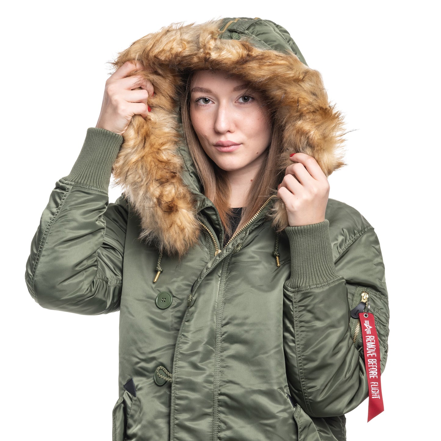 Kurtka damska Alpha Industries Long Fishtail - Sage Green