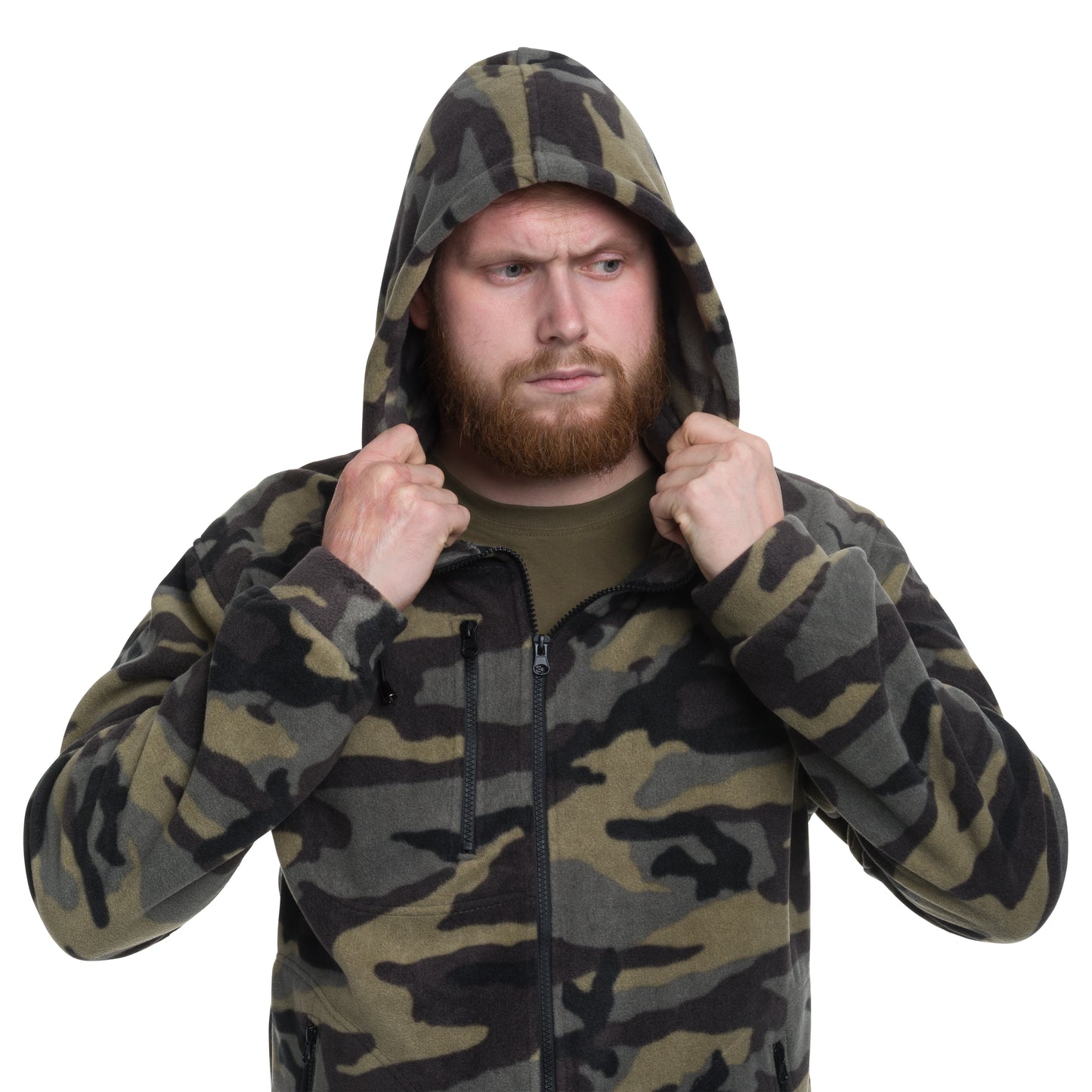 Polar wojskowy z kapturem - Camouflage