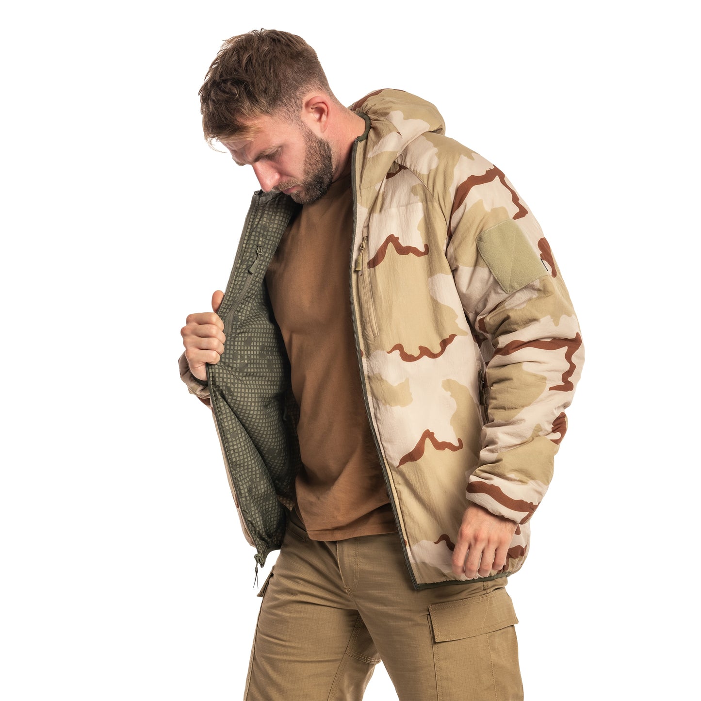 Kurtka dwustronna Helikon Wolfhound Hoodie - Desert Night Camo/US Desert