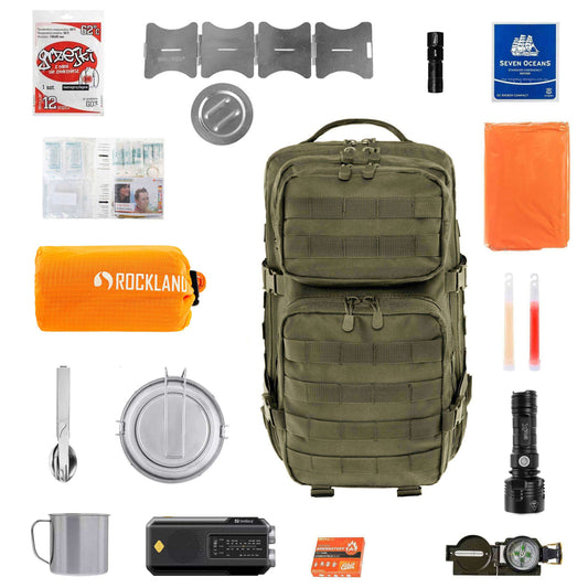 Plecak ewakuacyjny Brandit US Cooper 40 l Olive - z wyposażeniem