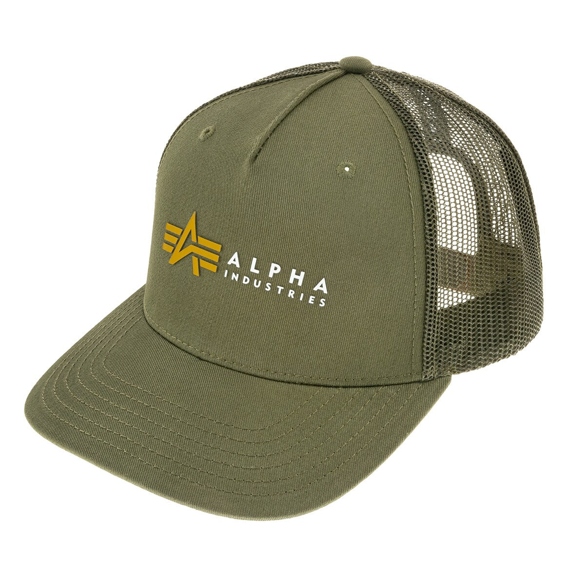 Czapka z daszkiem Alpha Industries Label Trucker Cap - Dark Olive