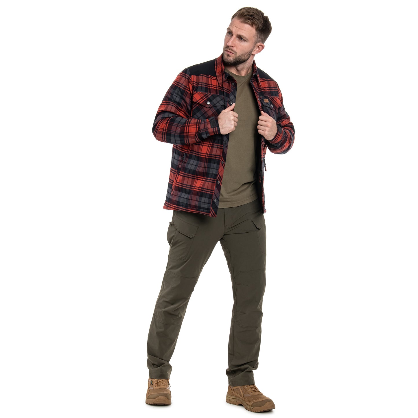 Koszula Helikon Winter Warden Long Sleeve - Slate Crimson Plaid