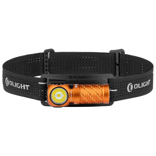 Latarka czołowa i kątowa Olight Perun 3 Mini Cool White Orange z opaską - 1250 lumenów