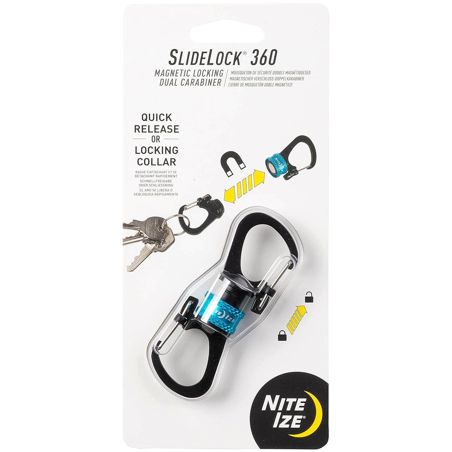 Karabińczyk Nite Ize SlideLock 360 st. Magnetic Locking Dual Carabiner - Blue