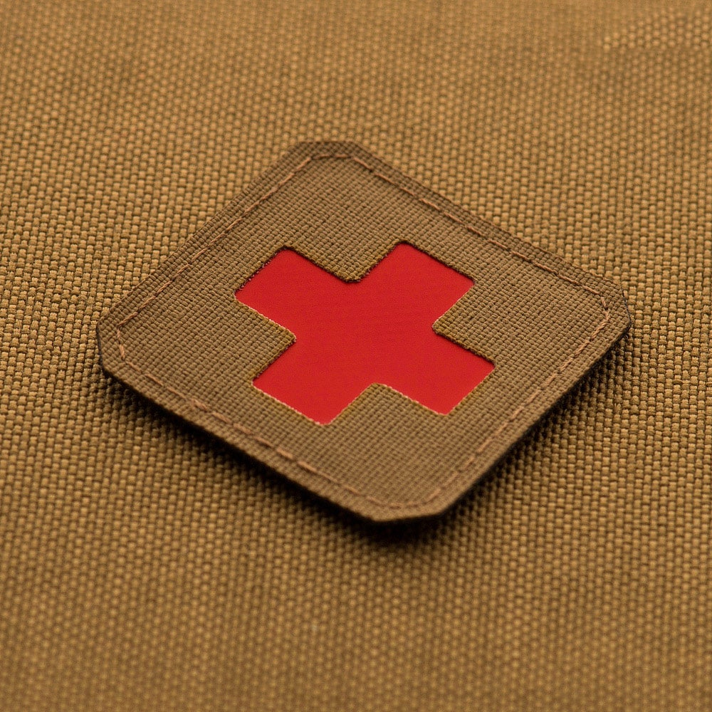 Naszywka medyczna M-Tac Medic Cross Laser Cut - Coyote/Red