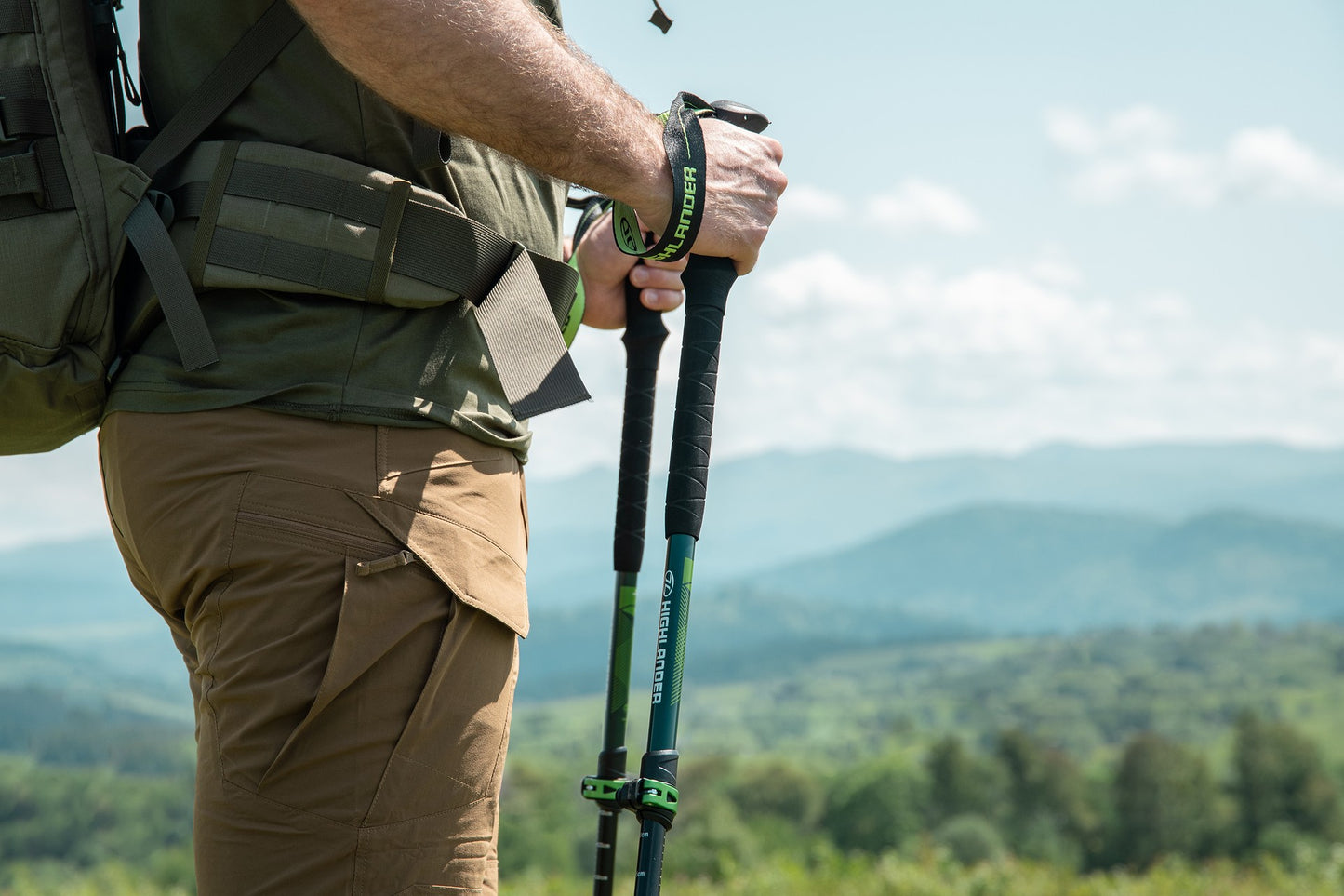 Kije trekkingowe Highlander Outdoor Tiree Pro Trekking Poles - Green