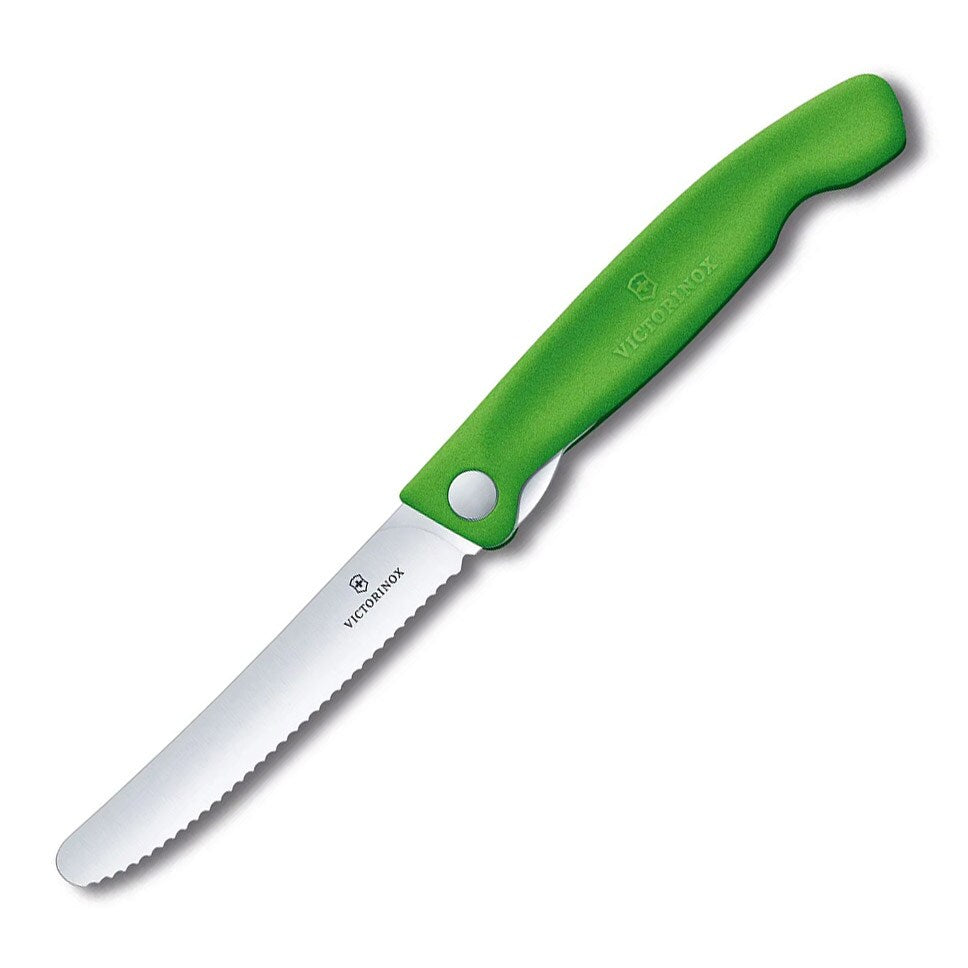 Nóż składany kuchenny Victorinox Green - ząbkowane ostrze z zaokrąglonym czubkiem