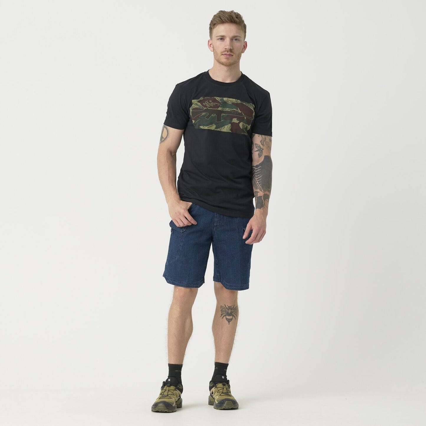 Koszulka T-Shirt Helikon FN FAL - Black/Rhodesian Camo